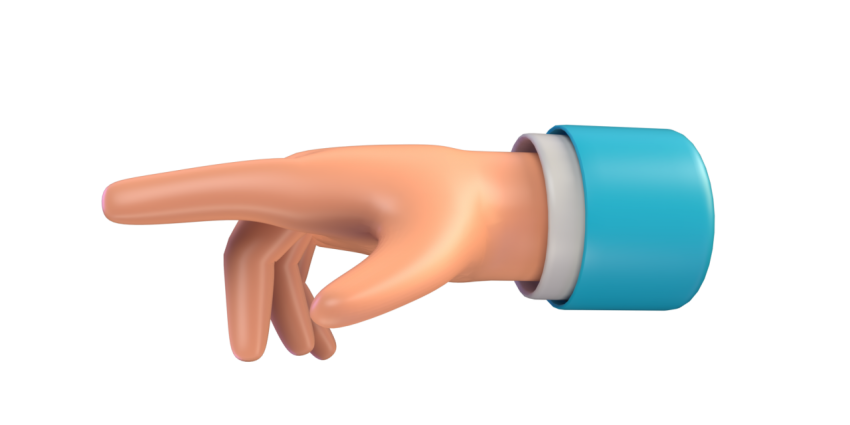 Direction showing hand gesture - 3D image
