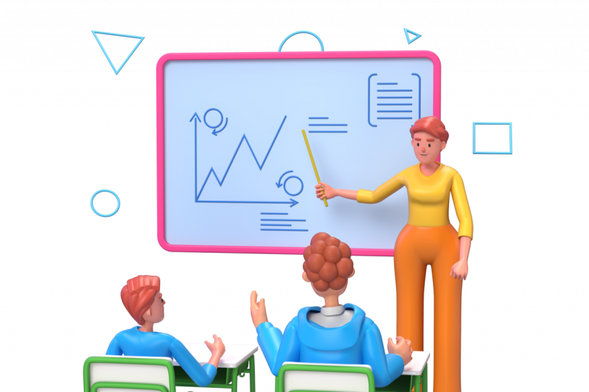 Teacher Teaching Students - 3D image