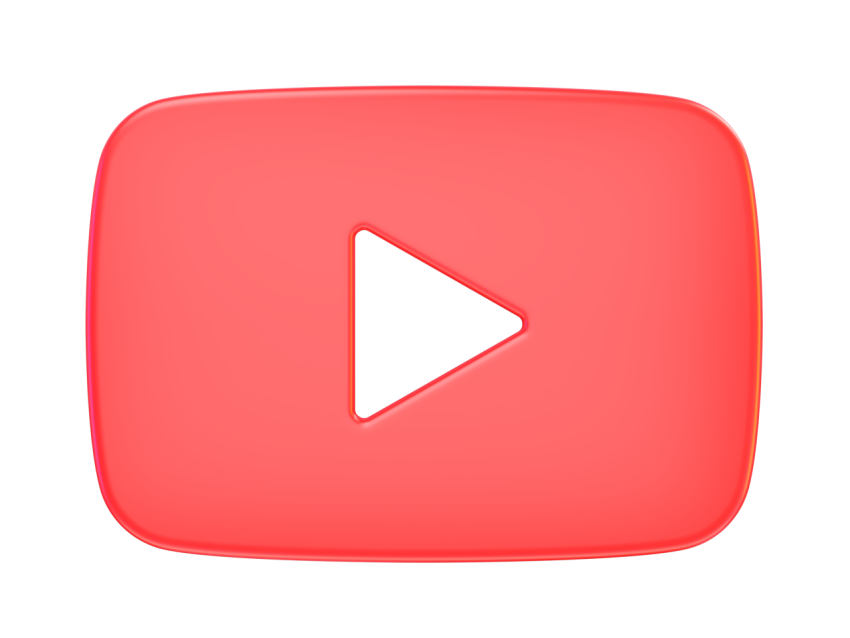 YouTube icon without background - 3D image