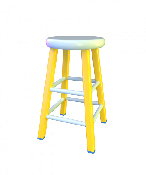 Tall bar stool - 3D image